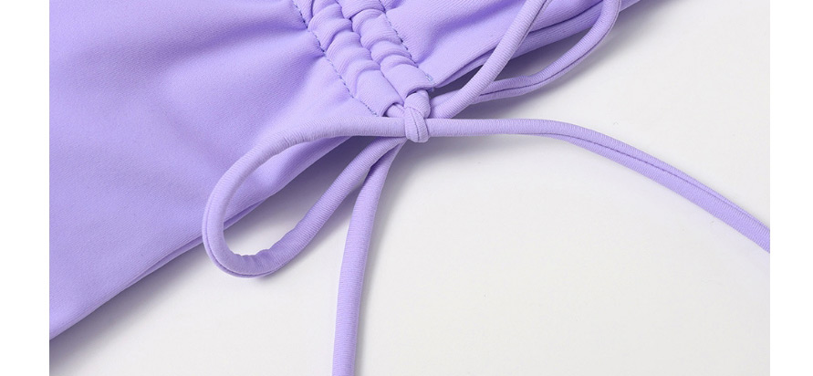 Fashion Purple Swimsuit With Pleated Chest,Bikini Sets