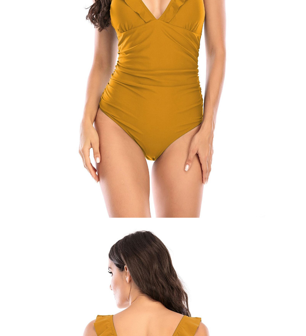 Fashion Dark Green Flashing Open Back Solid Color One-piece Swimsuit,One Pieces