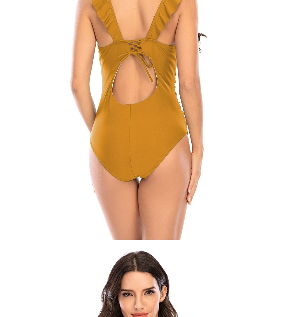 Fashion Dark Green Flashing Open Back Solid Color One-piece Swimsuit,One Pieces