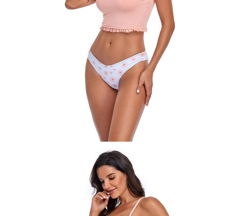 Fashion Pink Solid Color Boxer Three-piece Swimsuit With Fungus Edge,Bikini Sets