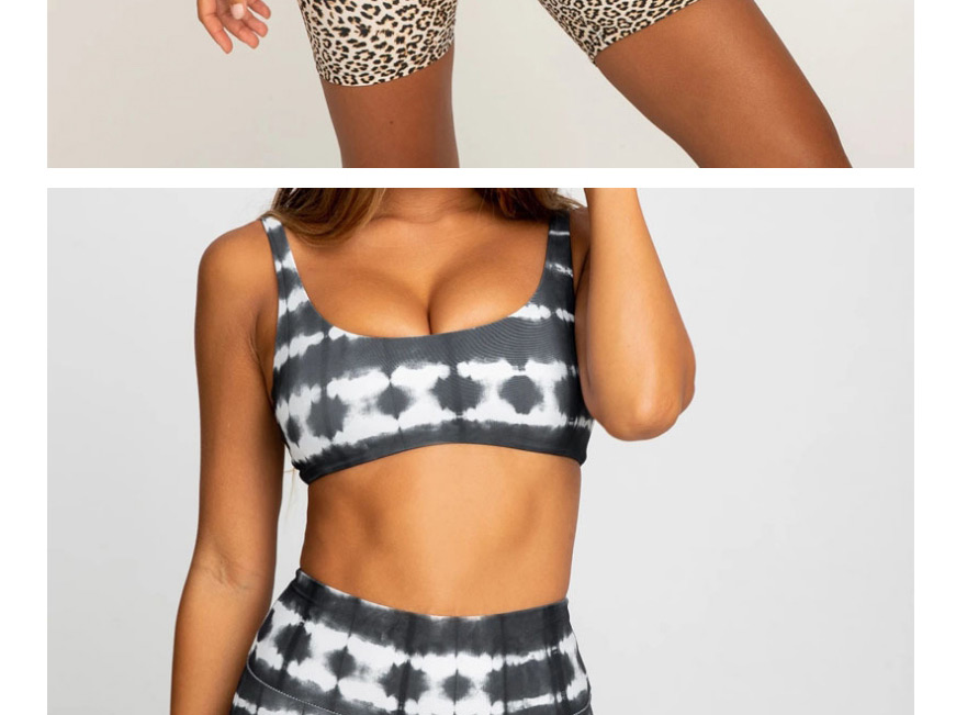 Fashion White Leopard Leopard Print Shorts Split Swimsuit,Swimwear Sets
