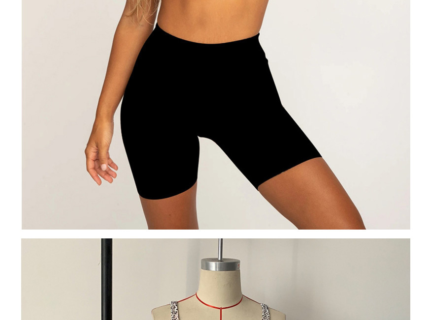 Fashion Black Leopard Print Shorts Split Swimsuit,Swimwear Sets