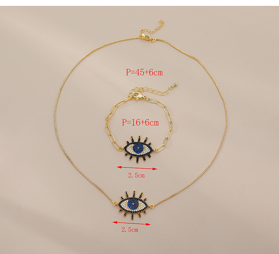Fashion Gold Color Copper Inlaid Zircon Eye Necklace,Necklaces