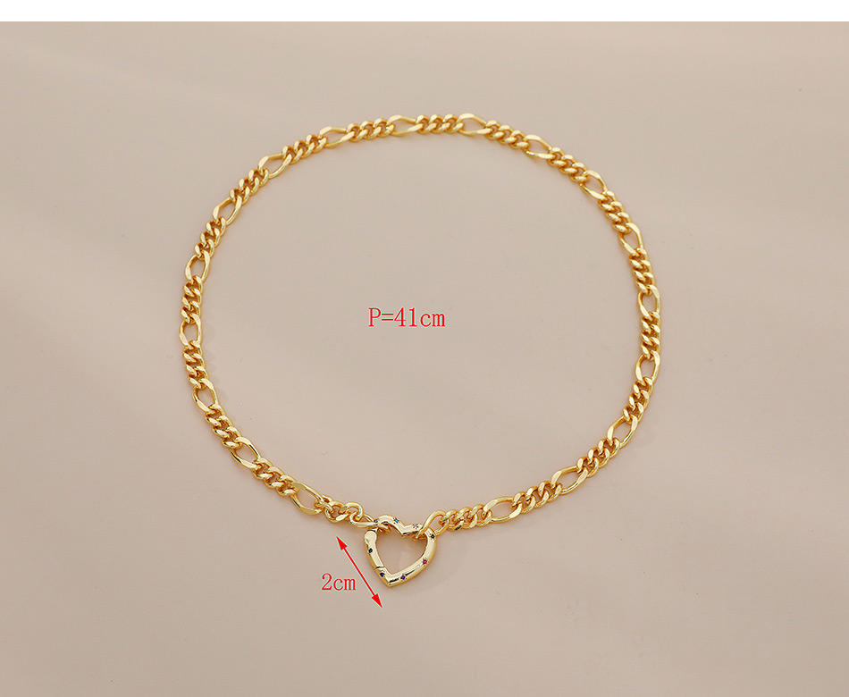 Fashion Gold Color Copper Inlaid Zircon Heart Necklace,Necklaces
