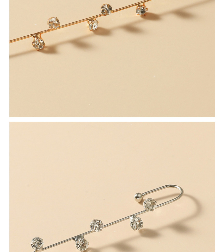 Fashion Simple Gold Color Diamond-studded Lightning Leaf Geometric Piercing Ear Studs,Stud Earrings