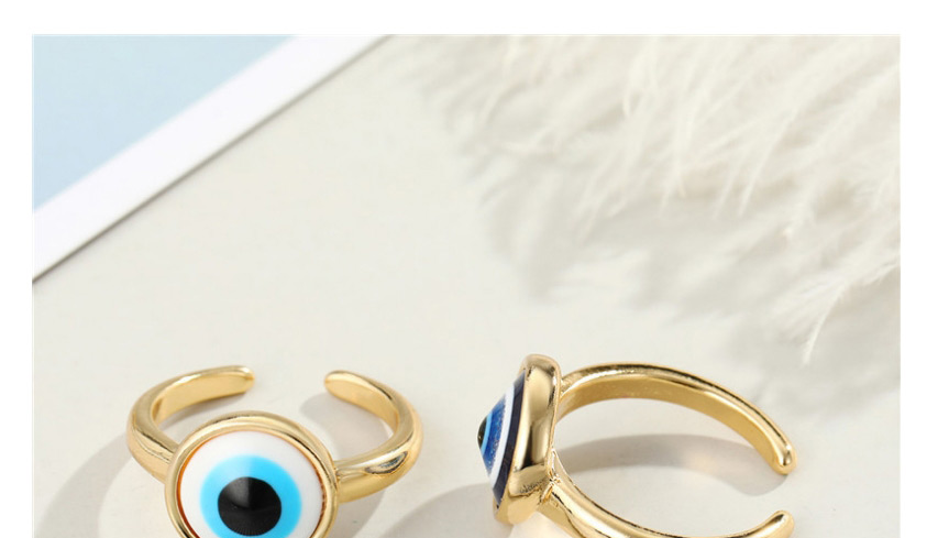 Fashion Silver Blue Eyes Eye Resin Alloy Open Ring,Fashion Rings