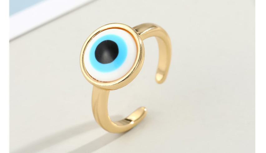 Fashion Gold Colorblue Eyes Eye Resin Alloy Open Ring,Fashion Rings