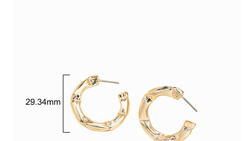 Fashion Golden Color Geometric Circle Alloy Bamboo Earrings,Stud Earrings