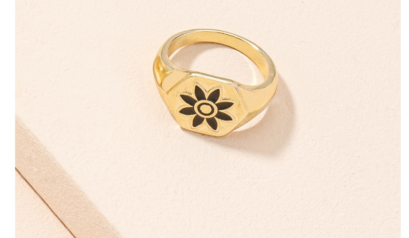 Fashion Golden Color Flower Dripping Geometric Alloy Ring,Fashion Rings