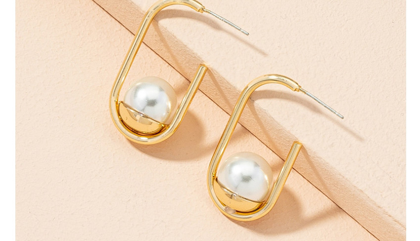 Fashion Pearl Ear-rings Freshwater Pearl Geometric Alloy Stud Earrings,Stud Earrings