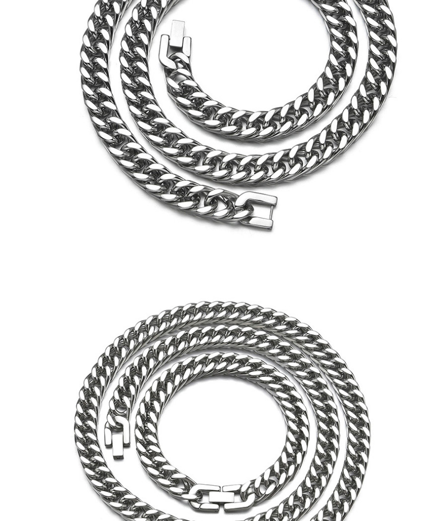 Fashion Steel Color 2.5*20cm Stainless Steel Thick Chain Bracelet,Bracelets