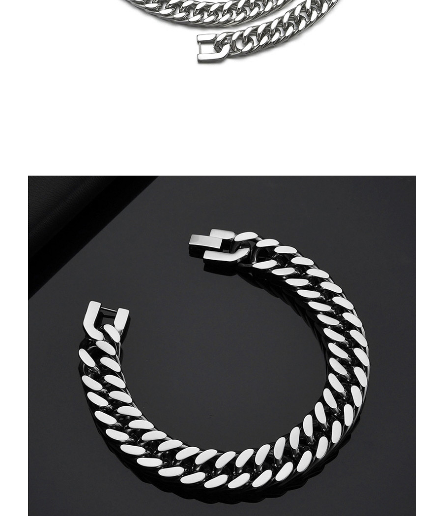 Fashion Steel Color 1.6*20cm Stainless Steel Thick Chain Bracelet,Bracelets