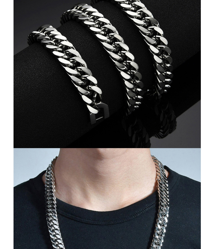 Fashion Steel Color 2.0*60cm Stainless Steel Thick Chain Necklace,Bracelets