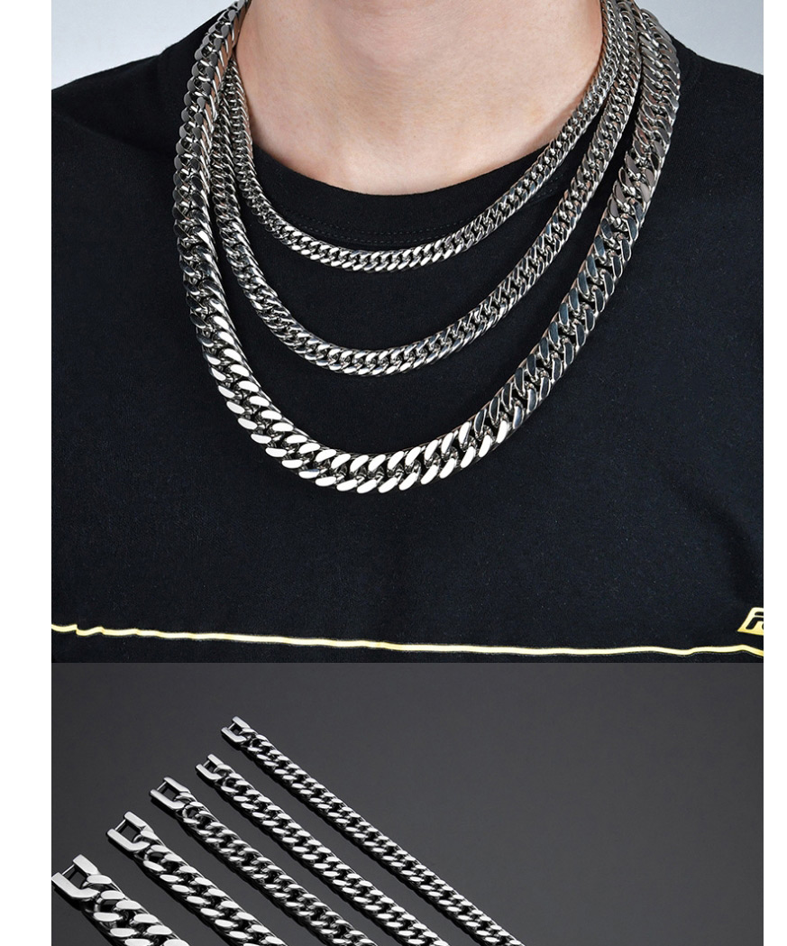 Fashion Steel Color 2.5*20cm Stainless Steel Thick Chain Bracelet,Bracelets