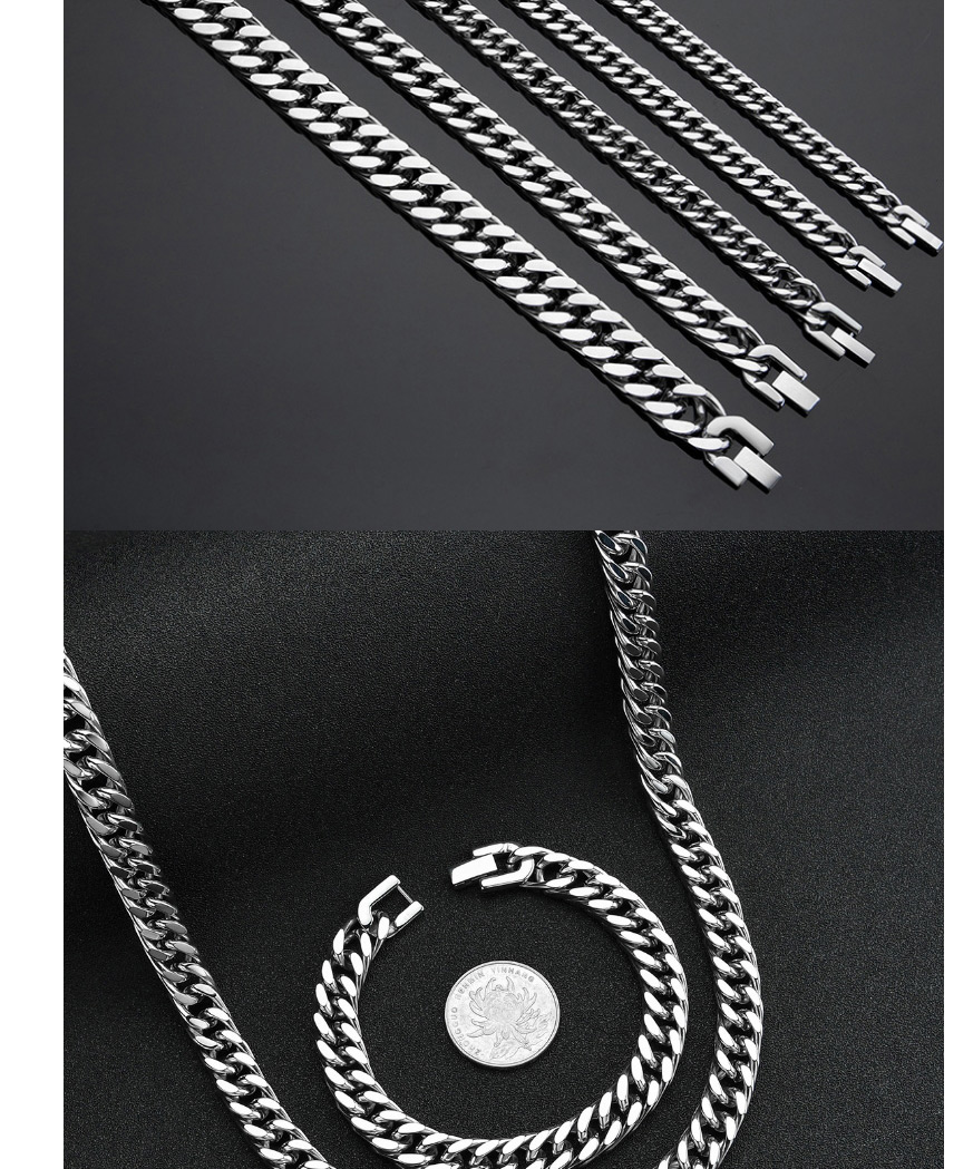 Fashion Steel Color 1.6*20cm Stainless Steel Thick Chain Bracelet,Bracelets