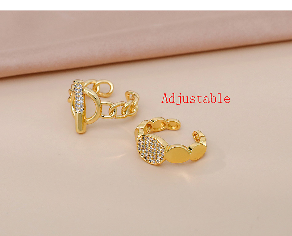 Fashion Gold Color Copper Inlaid Zircon Round Ring,Rings
