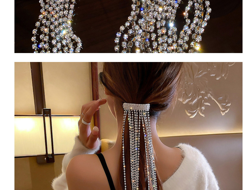 Fashion Long Tassel Hairpin Long Alloy Hairpin With Diamond Tassels,Hairpins