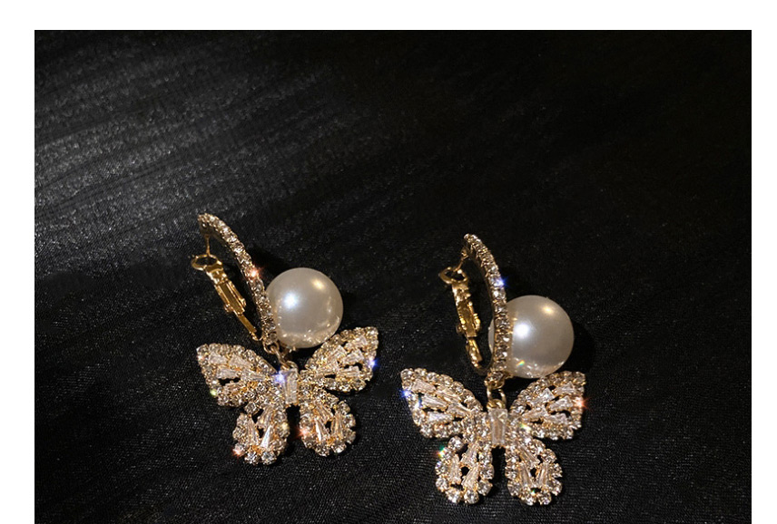 Fashion Bowknot Bow-set Diamond Alloy Earrings,Drop Earrings