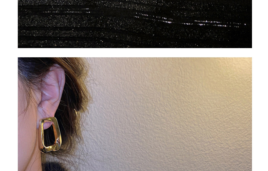 Fashion Golden Metallic Smooth Twisted Alloy Earrings,Stud Earrings