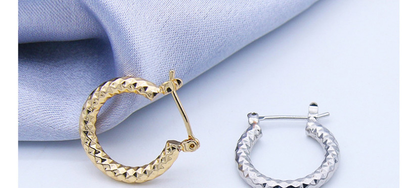 Fashion Golden Oval Diamond Hollow Alloy Earrings,Hoop Earrings