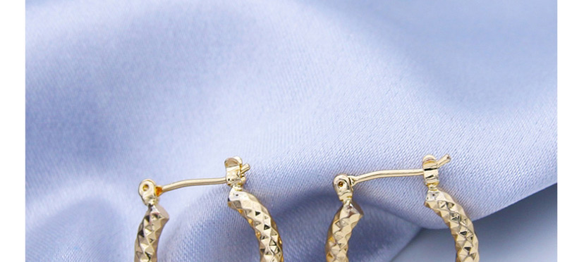 Fashion Golden Oval Diamond Hollow Alloy Earrings,Hoop Earrings