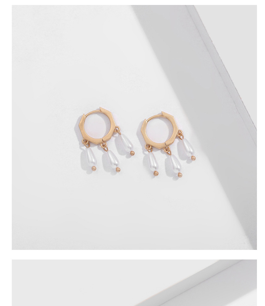 Fashion White Crystal Geometric Tassel Alloy Earrings,Drop Earrings