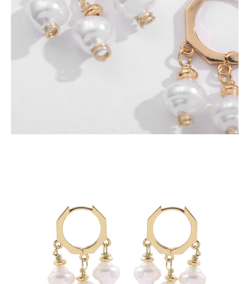 Fashion White Crystal Geometric Tassel Alloy Earrings,Drop Earrings