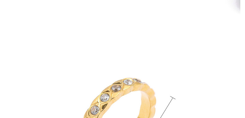Fashion Number 7 Textured Diamond Ring With Thin Edge Titanium Steel,Fashion Rings