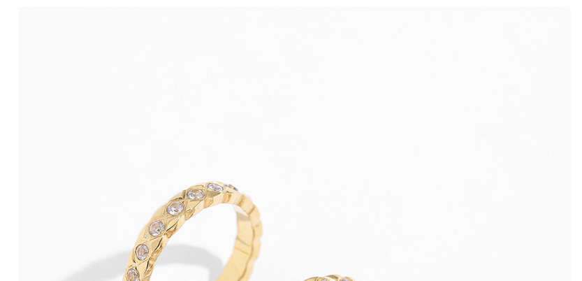 Fashion Number 7 Textured Diamond Ring With Thin Edge Titanium Steel,Fashion Rings