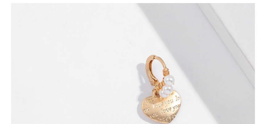 Fashion Golden Love Pearl Alphabet Alloy Earrings,Drop Earrings
