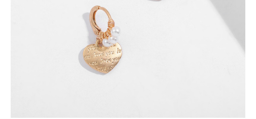 Fashion Golden Love Pearl Alphabet Alloy Earrings,Drop Earrings
