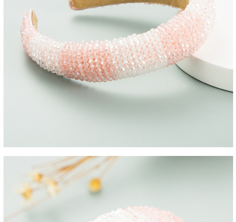Fashion White Handmade Two-color Stitching Crystal Beaded Headband,Head Band