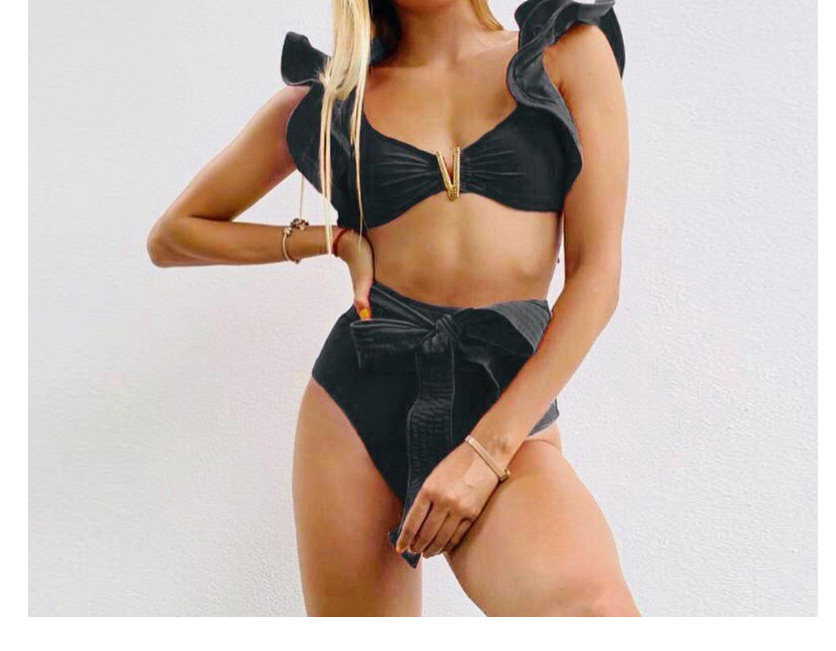 Fashion Nude Print Printed Ruffled Split Swimsuit,Bikini Sets