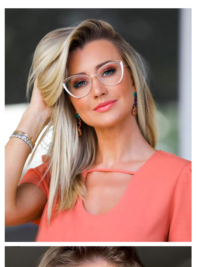Fashion Pink/blue Light Metal Flat Anti-blue Glasses Can Be Equipped With Myopia,Fashion Glasses