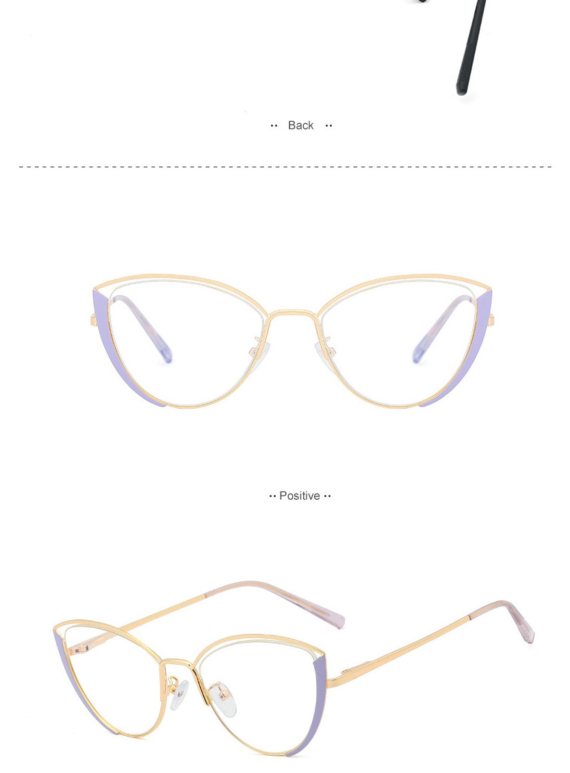 Fashion Violet/anti-blue Light Metal Flat Anti-blue Glasses Can Be Equipped With Myopia,Fashion Glasses
