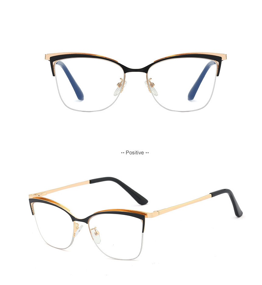 Fashion Black/blue Light Metal Glasses Frame Square Anti-blue Glasses,Fashion Glasses