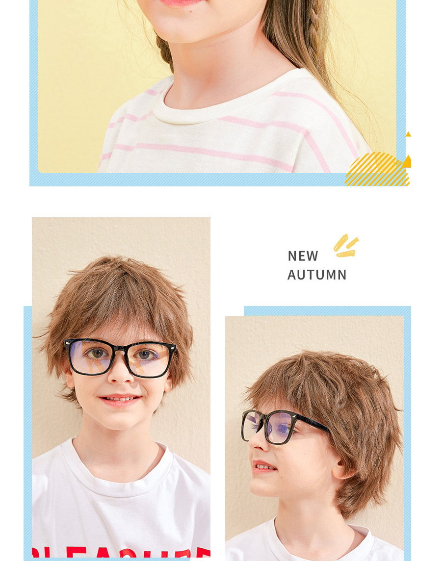Fashion Bright Black/anti-blue Light Parent-child Anti-blue Light Glasses Flat Mirror,Fashion Glasses