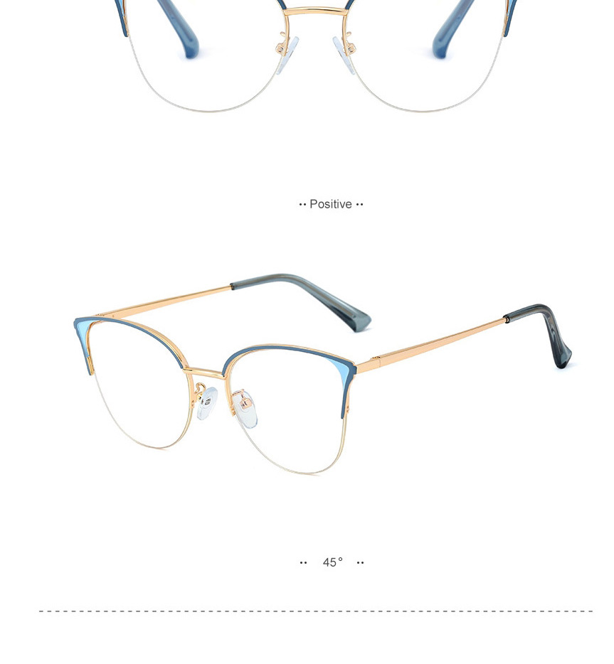 Fashion White/anti Blue Light Half-frame Anti-blue Light Myopia Flat Mirror,Fashion Glasses