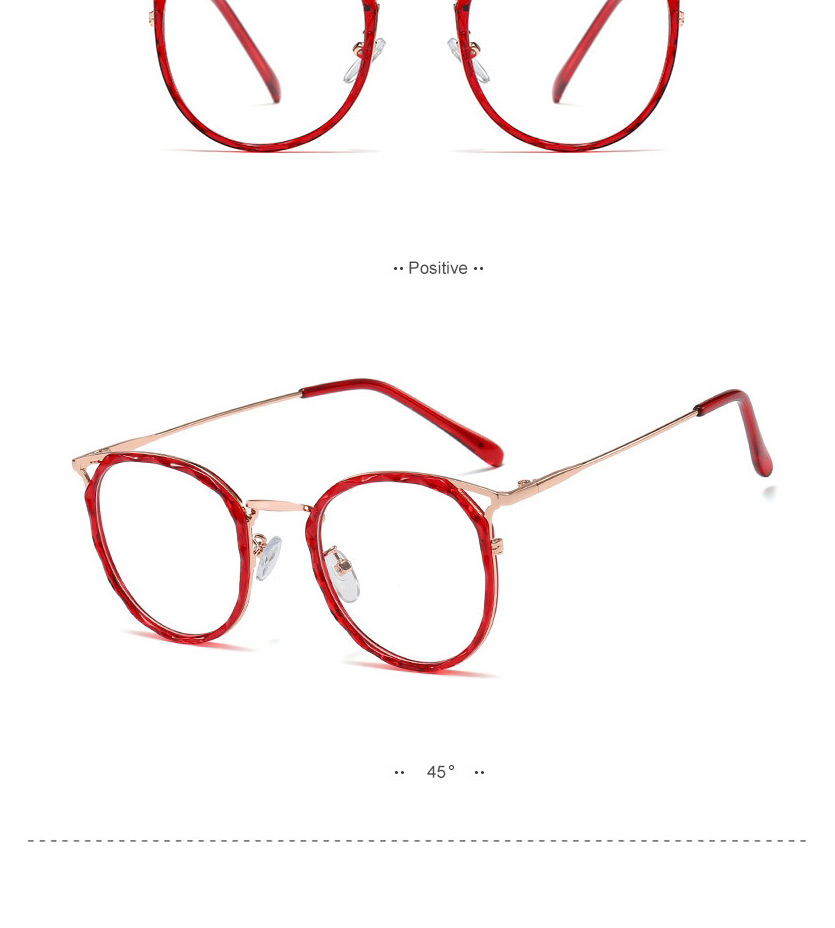 Fashion Powder Penetration/anti-blue Light Crystal Multi-faceted Frame Tr90 Round Frame Anti-blue Light Can Be Equipped With Myopia,Fashion Glasses
