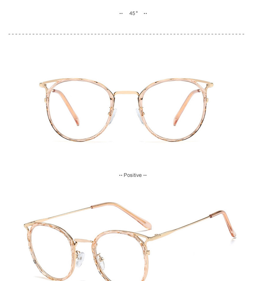 Fashion Transparent Tea/anti-blue Light Crystal Multi-faceted Frame Tr93 Round Frame Anti-blue Light Can Be Equipped With Myopia,Fashion Glasses