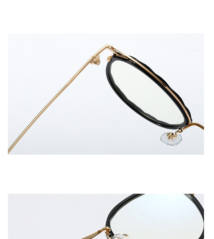 Fashion Gray/blue Light Crystal Multi-faceted Frame Tr91 Round Frame Anti-blue Light Can Be Equipped With Myopia,Fashion Glasses