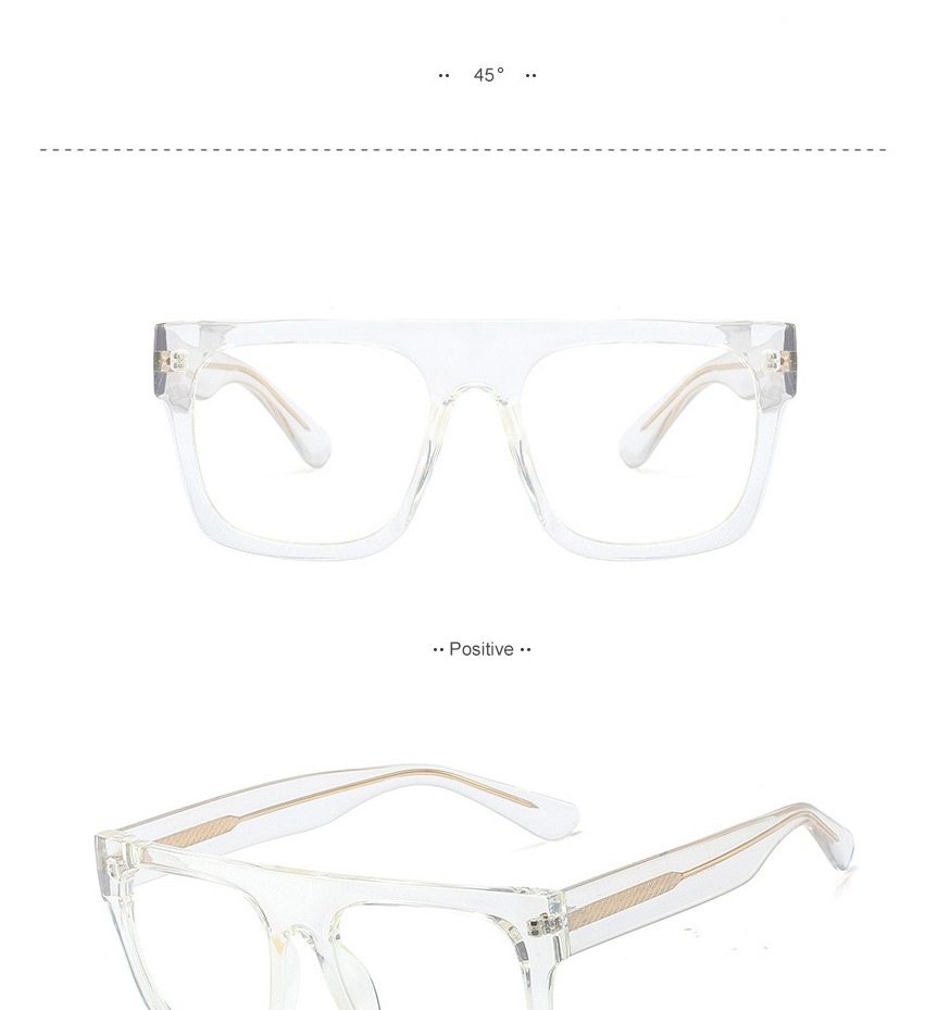 Fashion Transparent/transparent Cp Ferrule Large Frame Flat Lens,Fashion Glasses