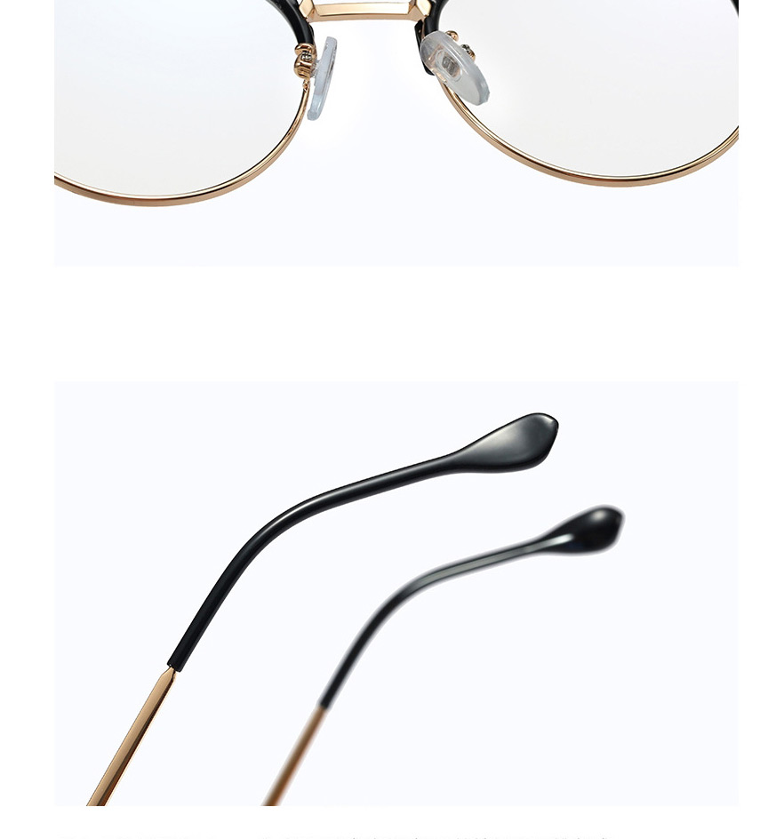 Fashion Bright Black/anti-blue Light Tr93 Round Frame Full Frame Anti-blue Light Flat Lens,Fashion Glasses