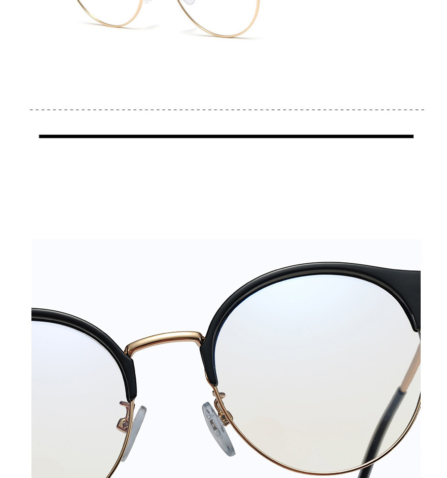 Fashion Leopard Print/anti-blue Light Tr95 Round Frame Full Frame Anti-blue Light Flat Mirror,Fashion Glasses