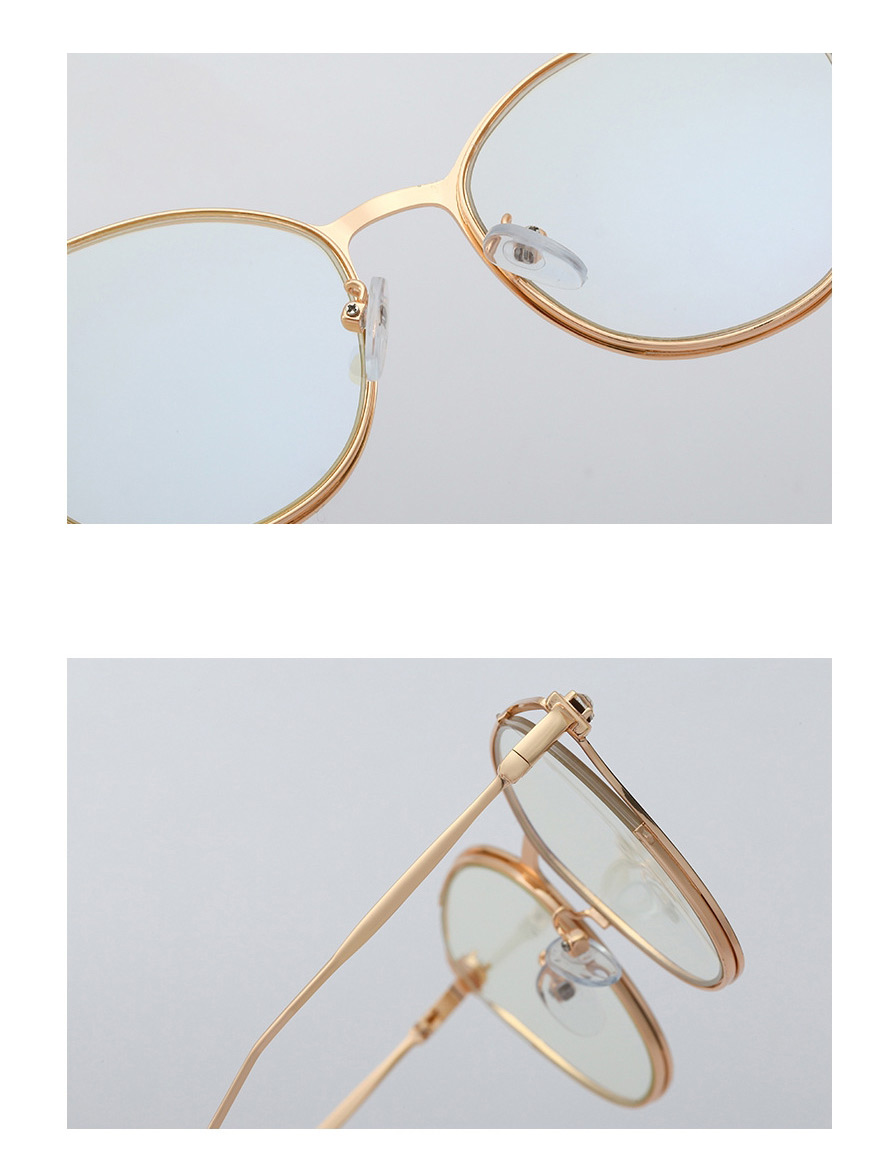 Fashion Coffee/anti-blue Light Metal Anti-blue Light Diamond Flat Mirror,Fashion Glasses