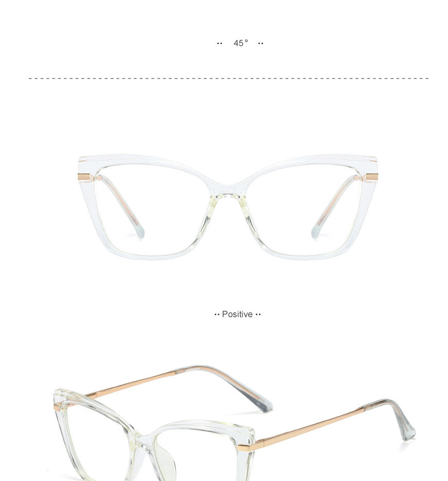Fashion Transparent/anti-blue Light Anti-blue Light Tr90 Spring Leg Frame Flat Lens,Fashion Glasses