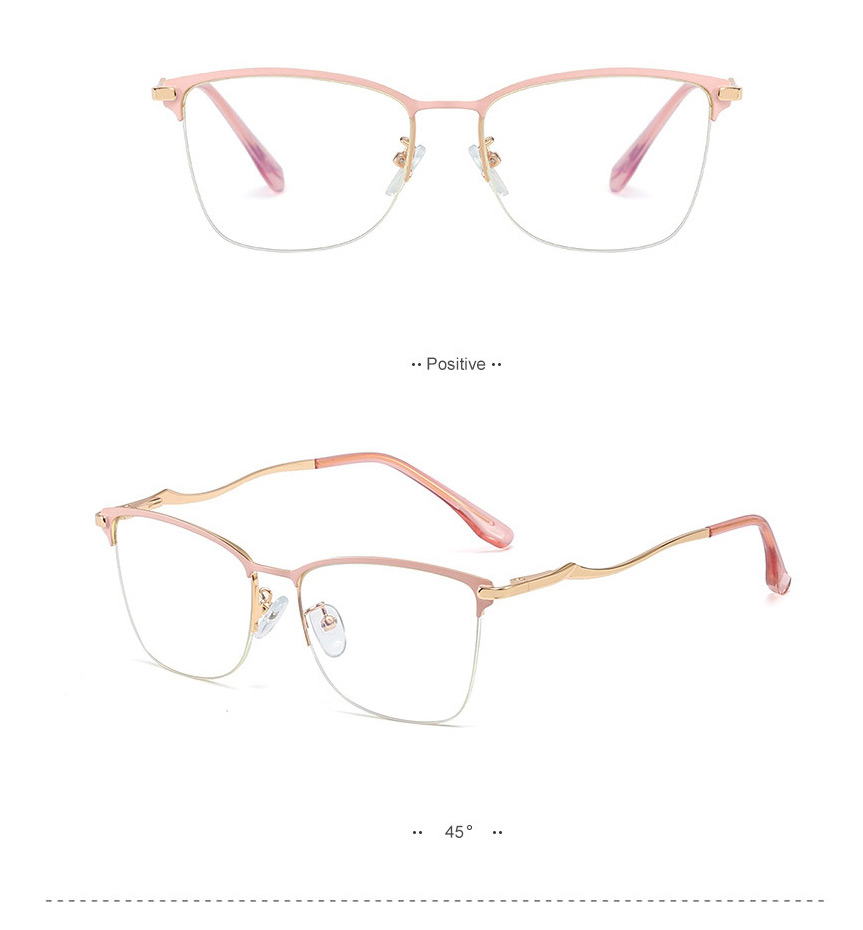 Fashion Pink/blue Light Square Spring Leg Anti-blue Light Glasses,Fashion Glasses