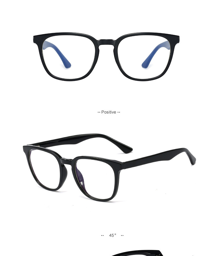 Fashion Bright Black/anti-blue Light Tr90 Frame Cp Insert Anti-blue Light Flat Mirror,Fashion Glasses