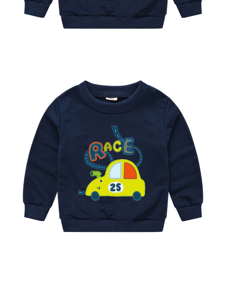 Fashion Navy Blue 9 Childrens Cartoon Pullover Sweater 1-7 Years Old,Kids Clothing