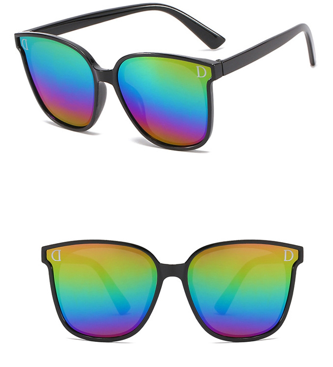 Fashion Bright Black And White Film D-shaped Childrens Uv Protection Concave Sunglasses,Women Sunglasses